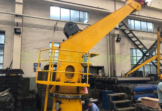 OUCO Marine 4t2.6m Hydraulic Stiff Boom Crane For Vessel Service